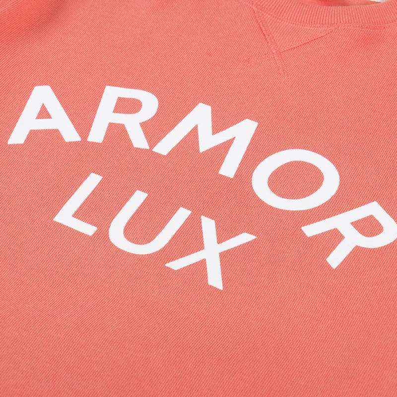 Armor Lux Organic Logo Crew Sweat Coral -4