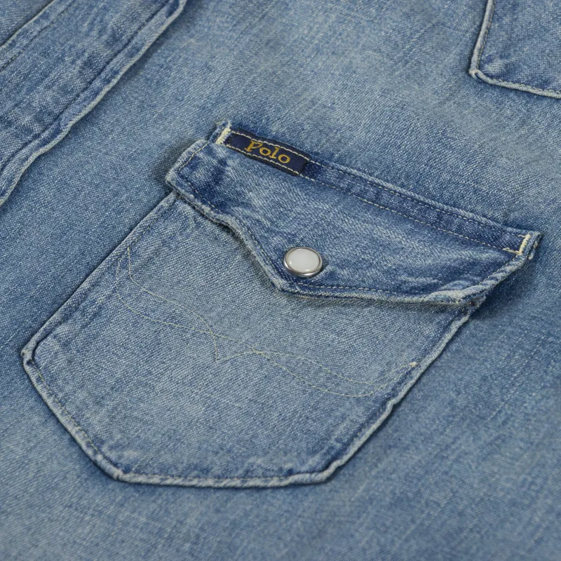 Polo Ralph Lauren Denim Western Shirt Blue-4