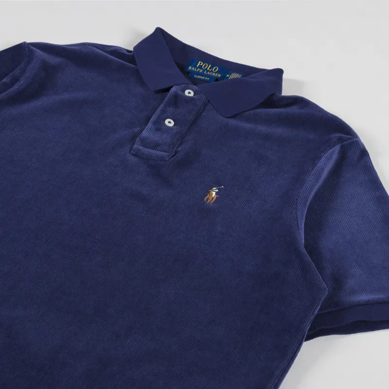 Polo Ralph Lauren Knit Corduroy Polo Shirt Newport Navy-2