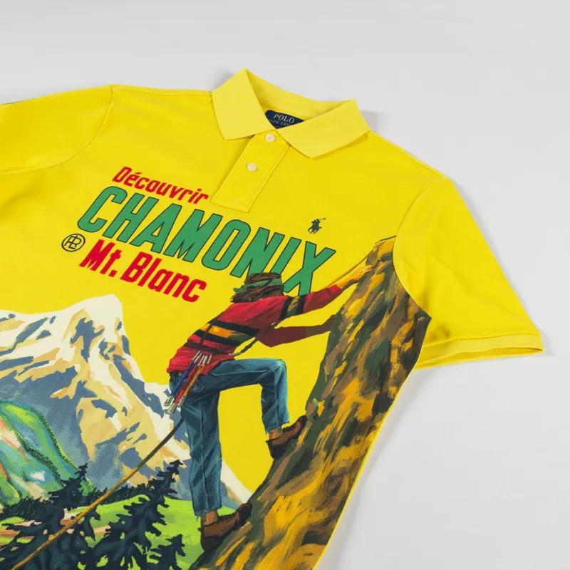 Polo Ralph Lauren Mesh Graphic Polo Shirt Canary Yellow Poster Print-1