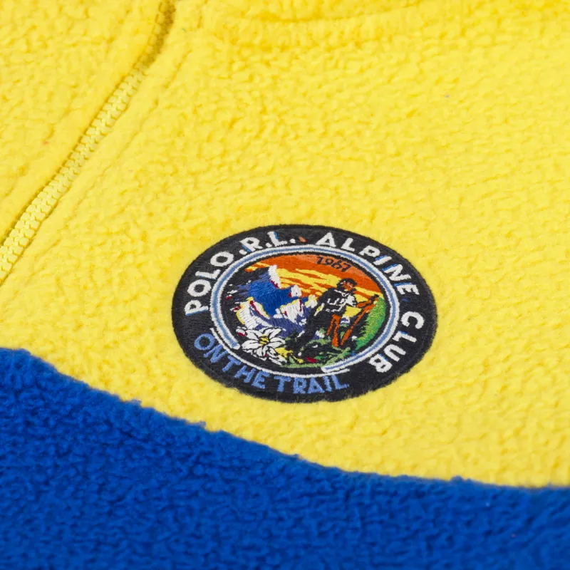 Polo Ralph Lauren Colour-Blocked Fleece Pullover Canary Yellow Multi-5