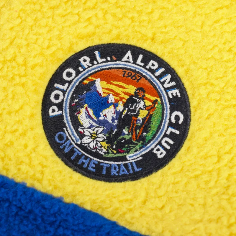 Polo Ralph Lauren Colour-Blocked Fleece Pullover Canary Yellow Multi-6