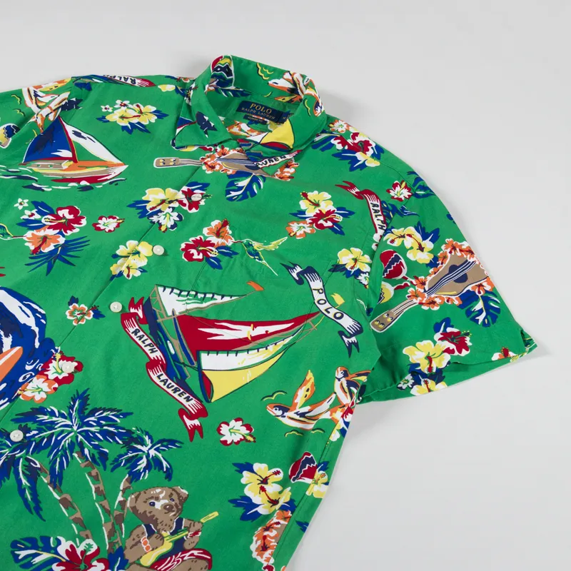 Polo Ralph Lauren Bear Print Camp Shirt Surfer Bear-1