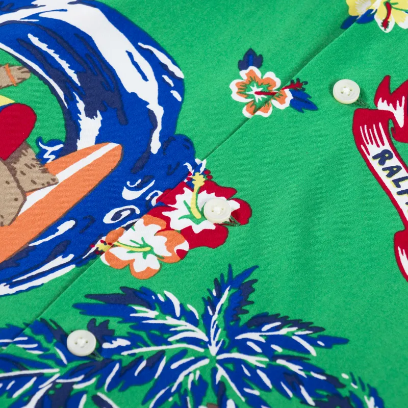 Polo Ralph Lauren Bear Print Camp Shirt Surfer Bear-2