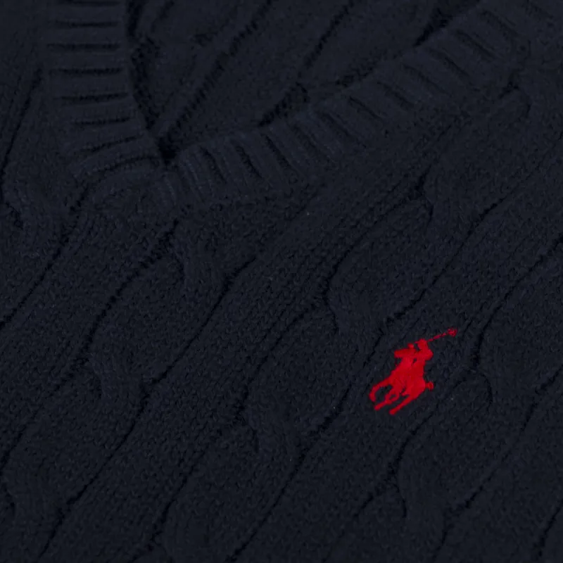 Polo Ralph Lauren Cable Knit Sweater Vest Navy-4