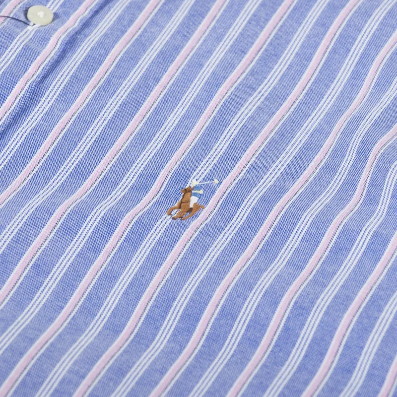 Polo Ralph Lauren Striped Oxford Shirt Blue Pink Multi-6