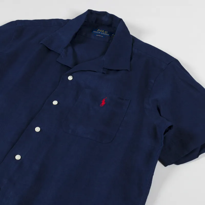 Polo Ralph Lauren Linen Camp Shirt Newport Navy-1