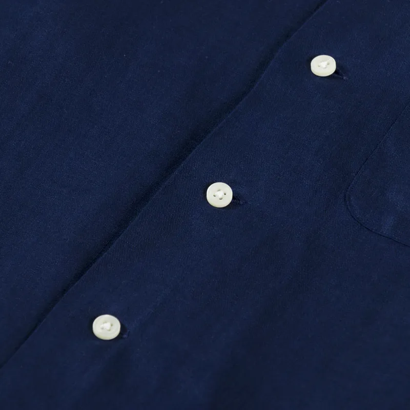 Polo Ralph Lauren Linen Camp Shirt Newport Navy-3