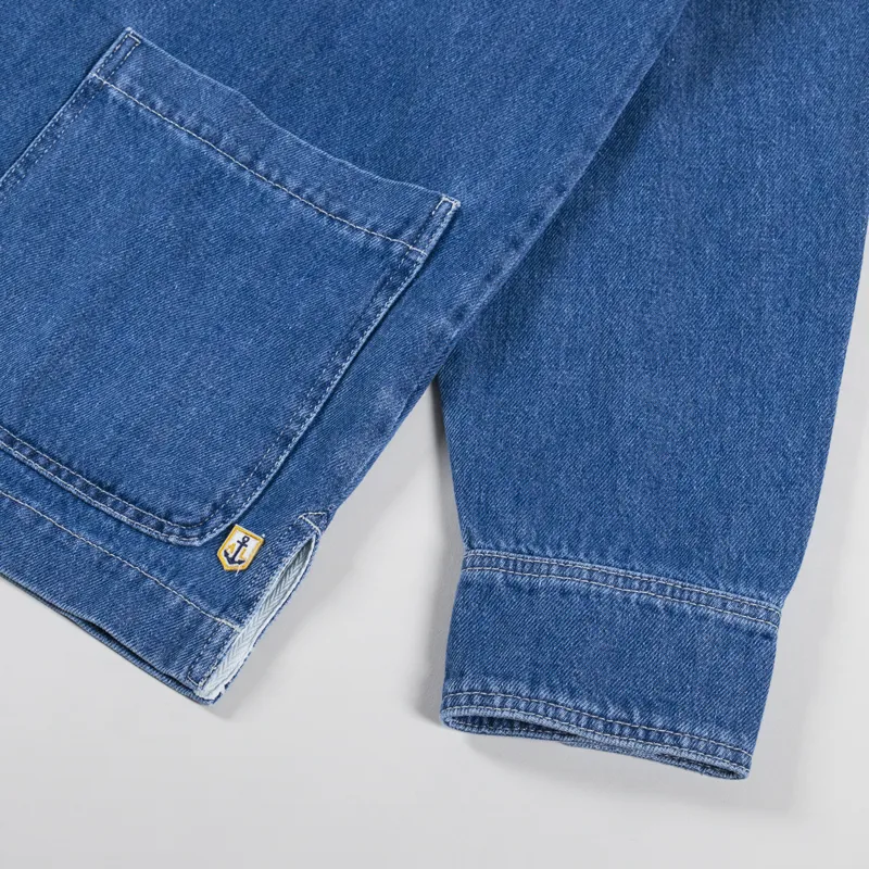 Armor Lux Denim Popover Jacket Rinsed-6