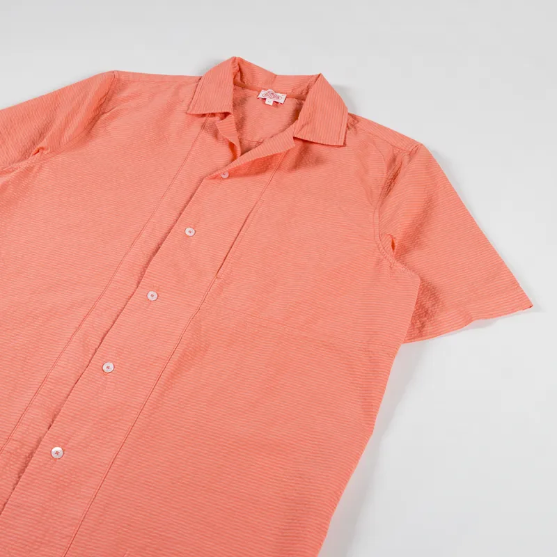 Armor Lux MC Comfort Shirt Coral Seersucker-1