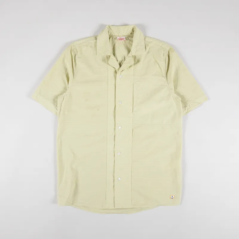 Armor Lux MC Comfort Shirt Pale Olive Seersucker