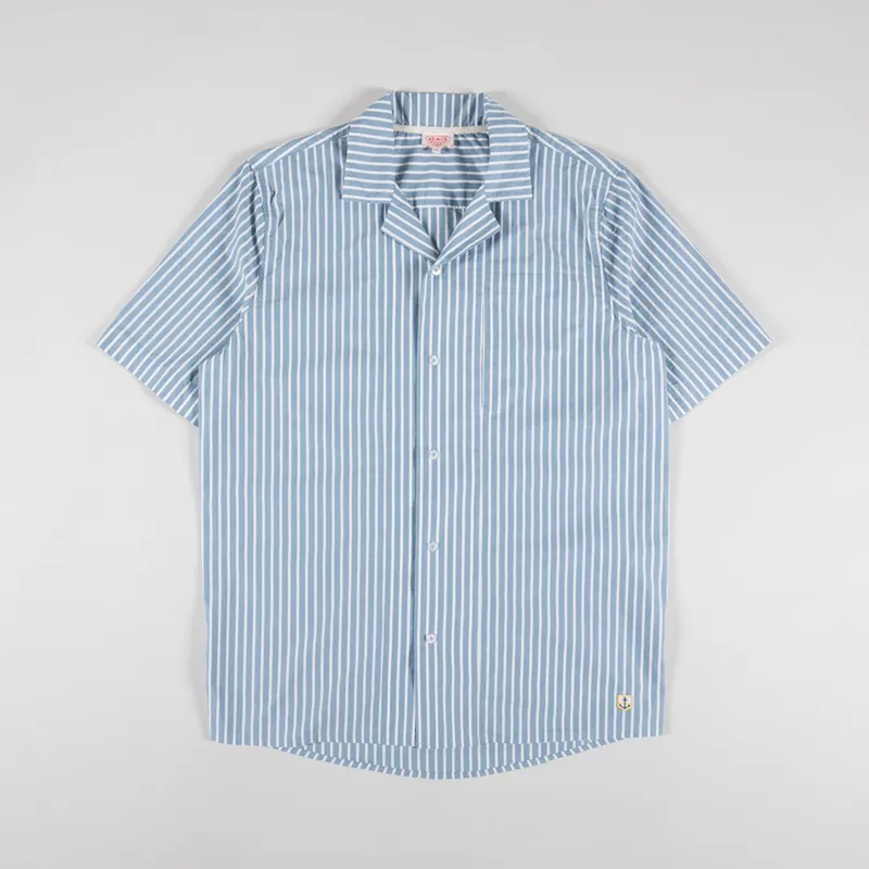 Armor Lux MC Comfort Shirt Raye Bleu Stripe