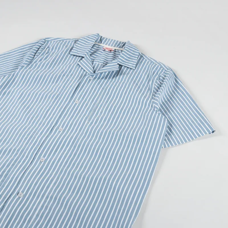 Armor Lux MC Comfort Shirt Raye Bleu Stripe-1