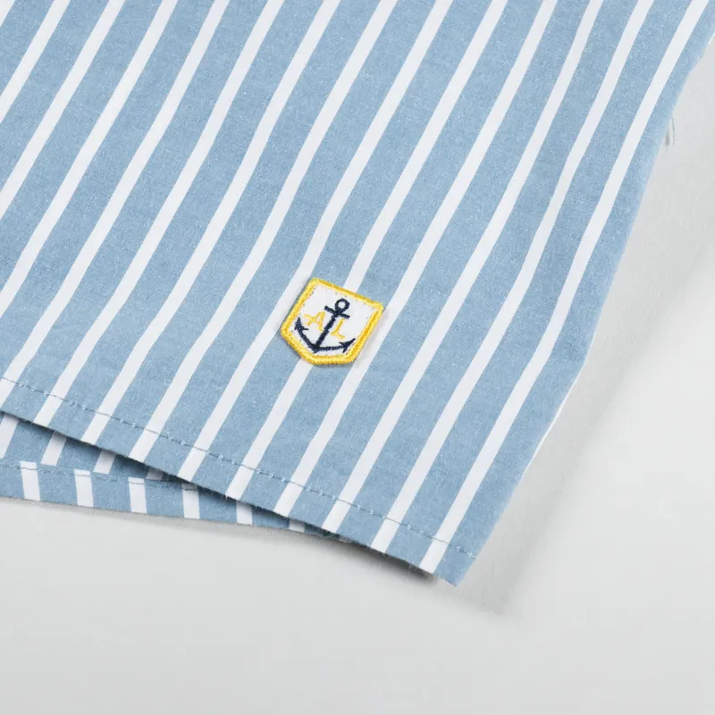 Armor Lux MC Comfort Shirt Raye Bleu Stripe-4