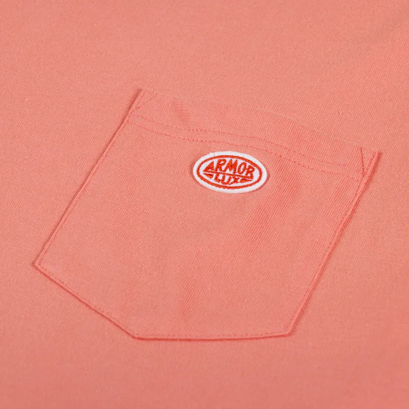 Armor Lux Heritage Pocket T Shirt Coral-2