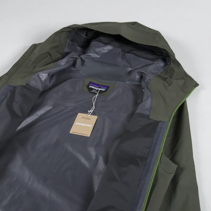 Patagonia Mens Boulder Fork Waterproof Rain Jacket Basin Green