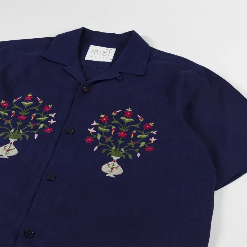 Kardo Ronen Embroidered Shirt Indigo-1