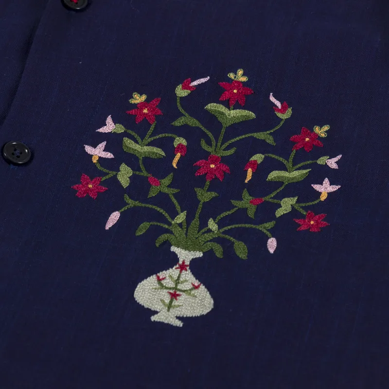 Kardo Ronen Embroidered Shirt Indigo-2