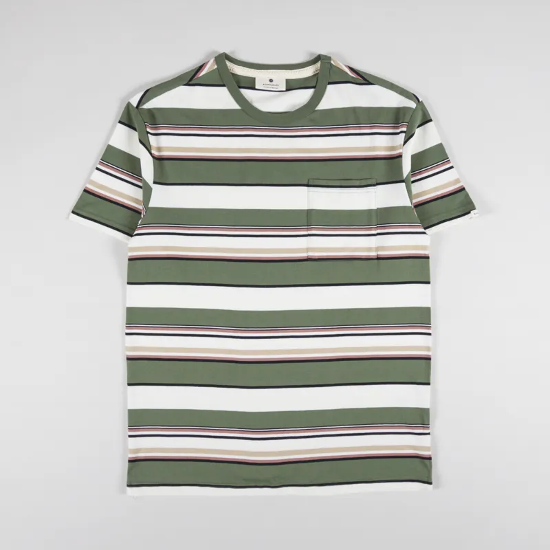 Anerkjendt Akkikki Stripe T Shirt Olivine