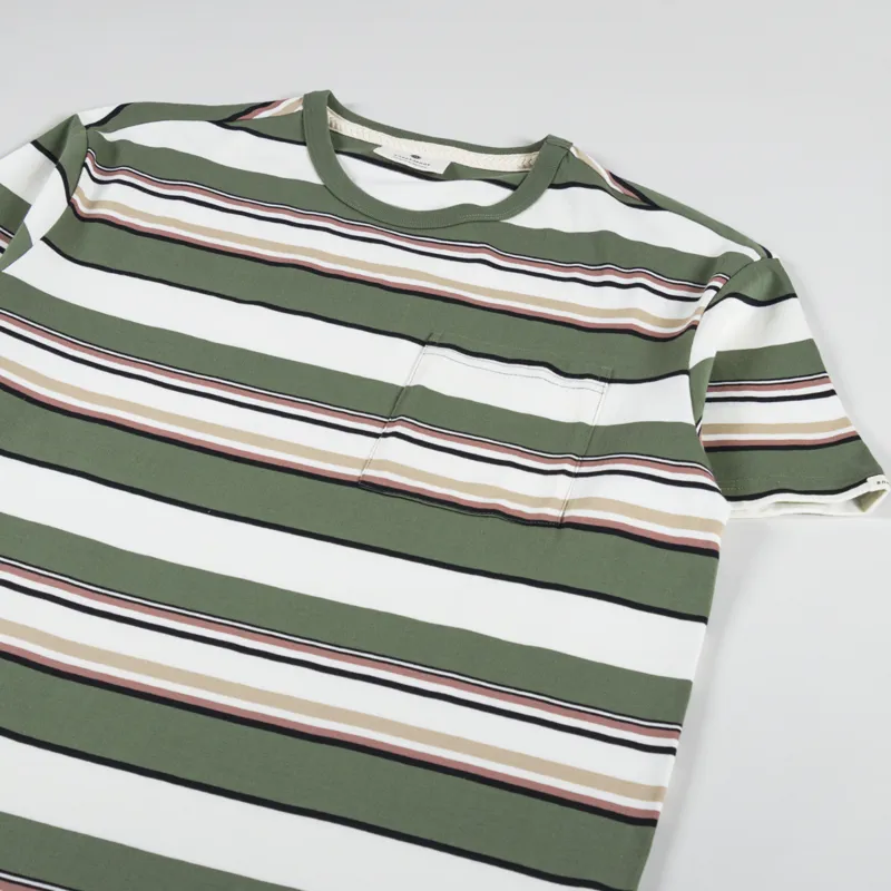 Anerkjendt Akkikki Stripe T Shirt Olivine-1