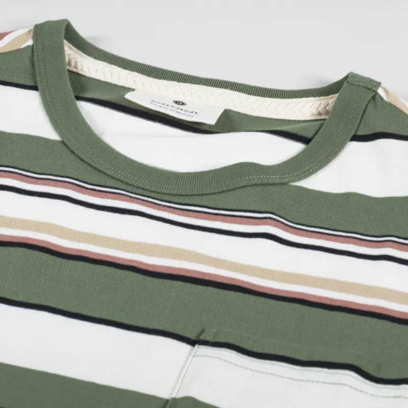 Anerkjendt Akkikki Stripe T Shirt Olivine-2