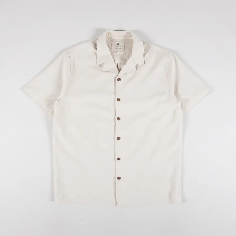 Anerkjendt Akleo Cotton Linen Shirt Brown Rice