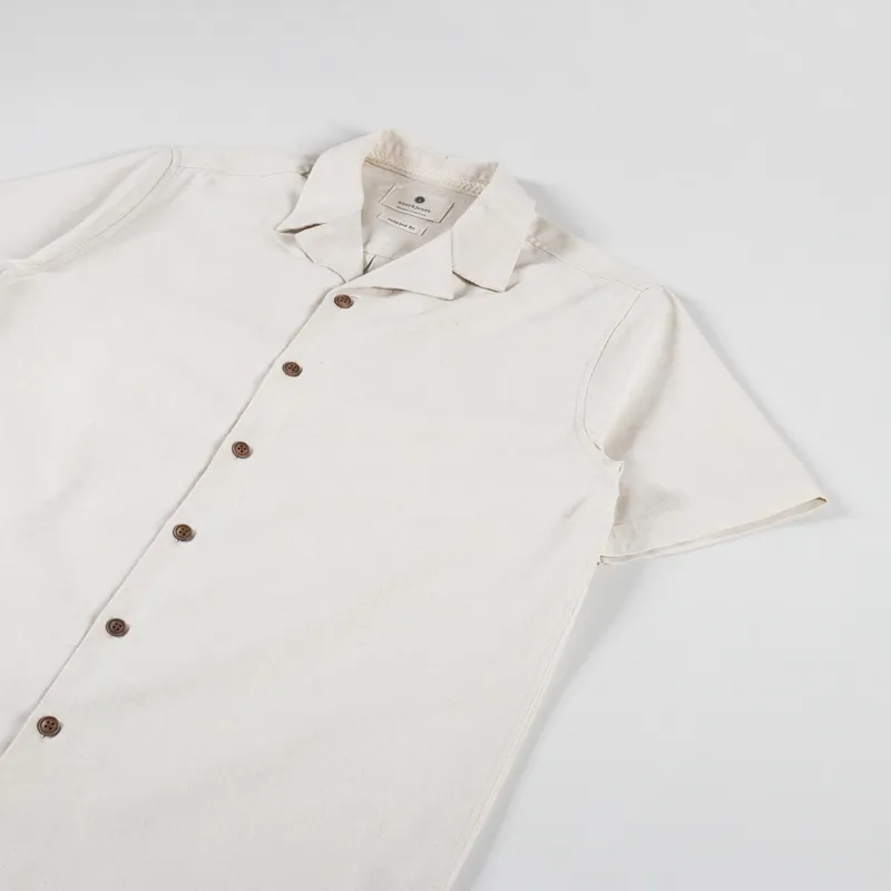 Anerkjendt Akleo Cotton Linen Shirt Brown Rice-1