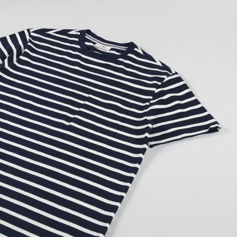 Anerkjendt Akkikki Stripe T Shirt Dark Navy-1