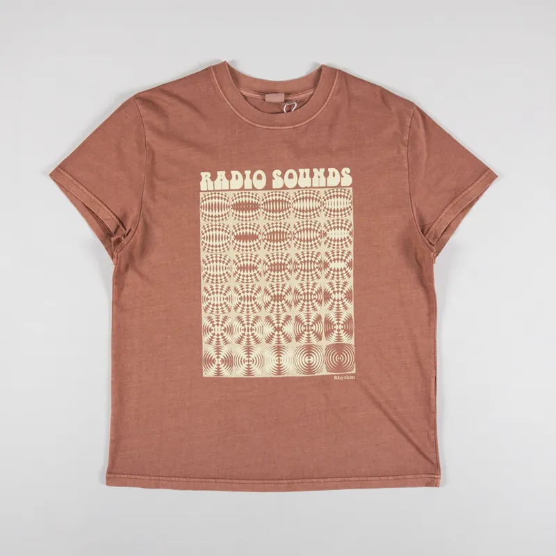 Rhythm Womens Interrupted Band T Shirt Rust