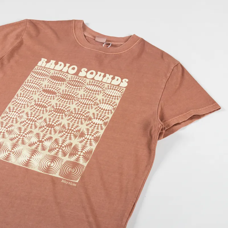 Rhythm Womens Interrupted Band T Shirt Rust-5