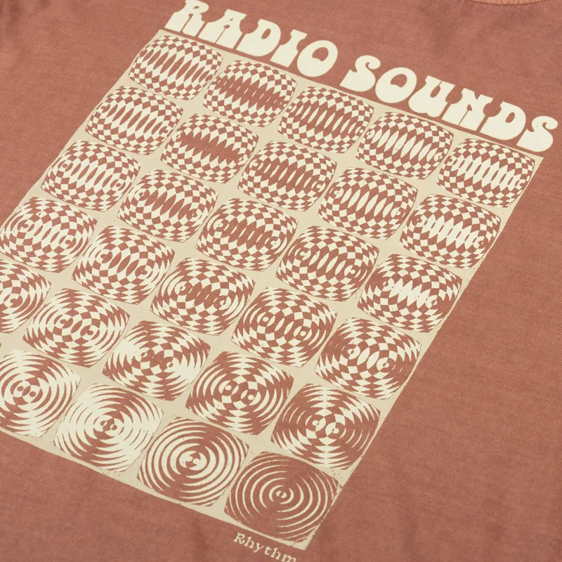 Rhythm Womens Interrupted Band T Shirt Rust-6