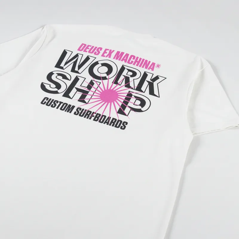 Deus Ex Machina Surf Shop T Shirt Dirty White-2