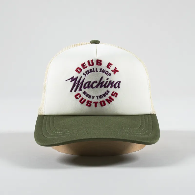 Deus Ex Machina Amped Circle Trucker Cap Cream-1