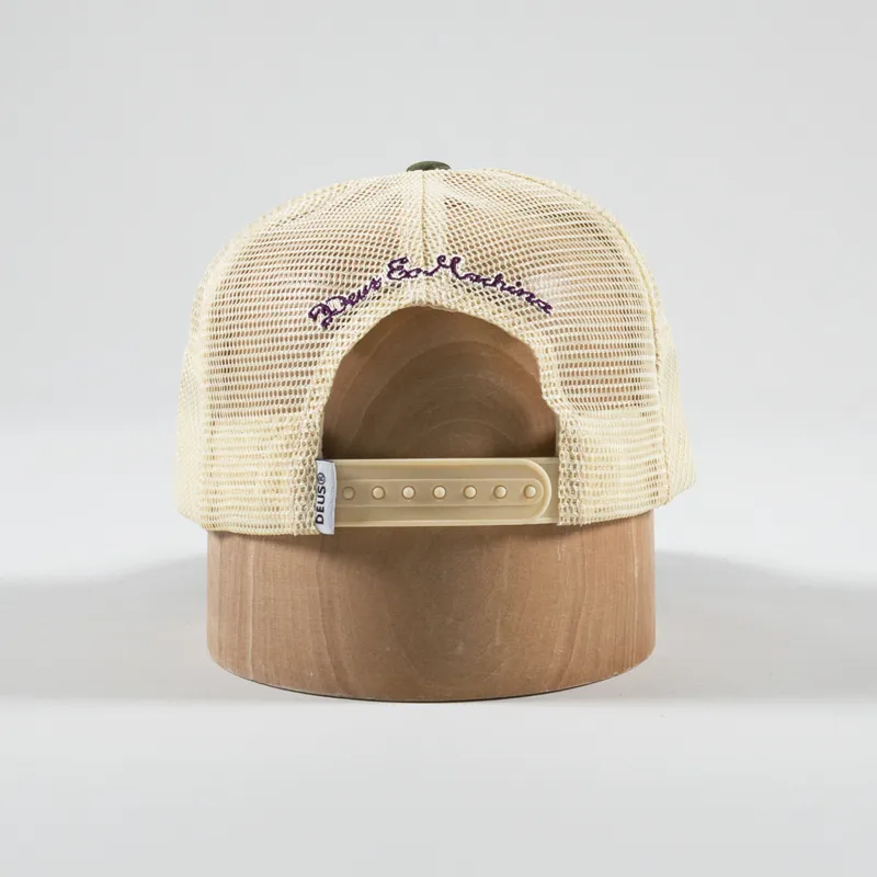 Deus Ex Machina Amped Circle Trucker Cap Cream-3