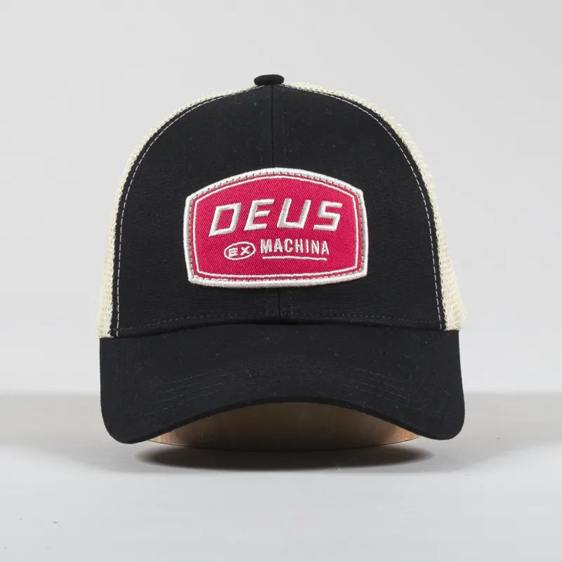 Deus Ex Machina Mens Passenger Trucker Hat Cap Black Beige