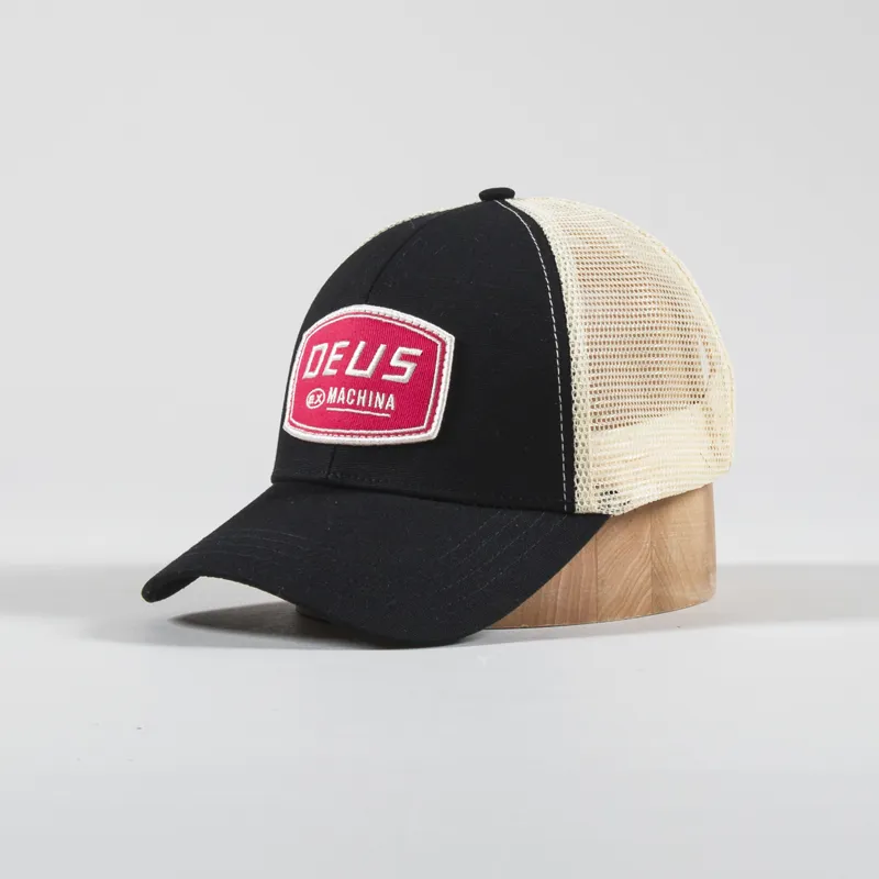Deus Ex Machina Mens Passenger Trucker Hat Cap Black Beige