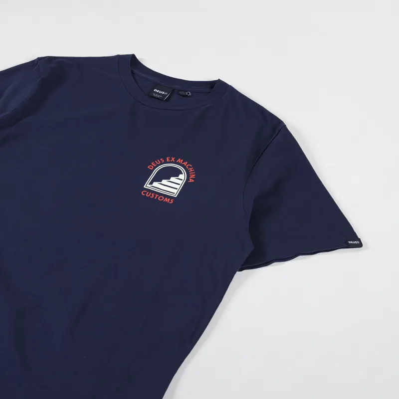 Deus Ex Machina Stairway T Shirt Navy-3