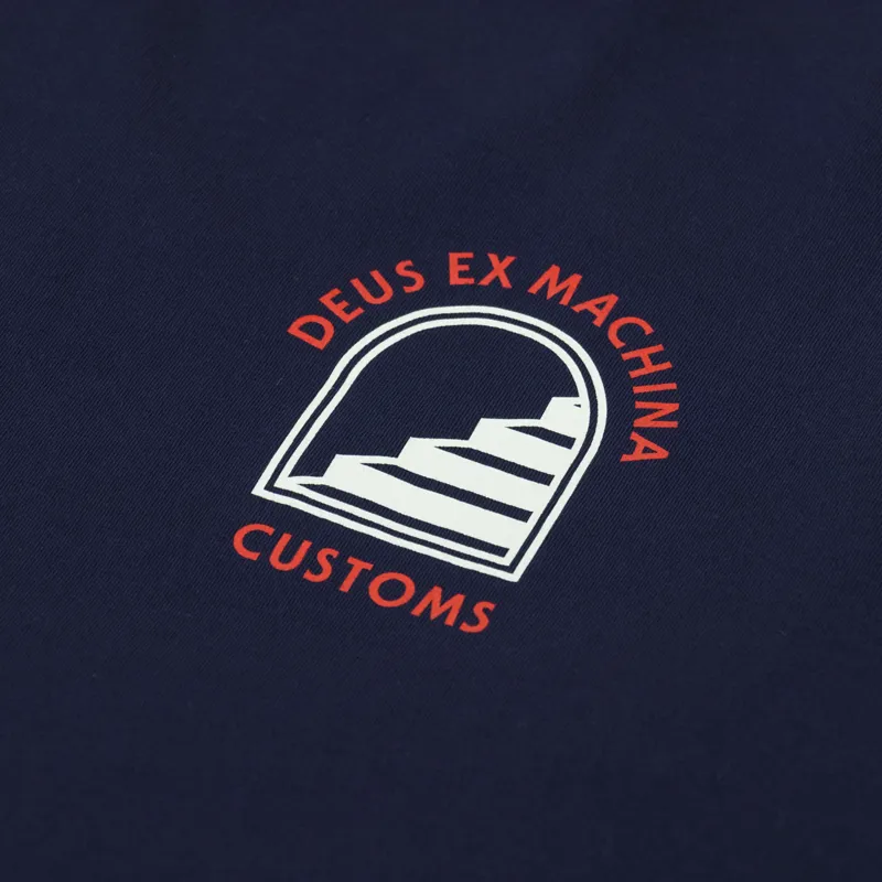 Deus Ex Machina Stairway T Shirt Navy-5