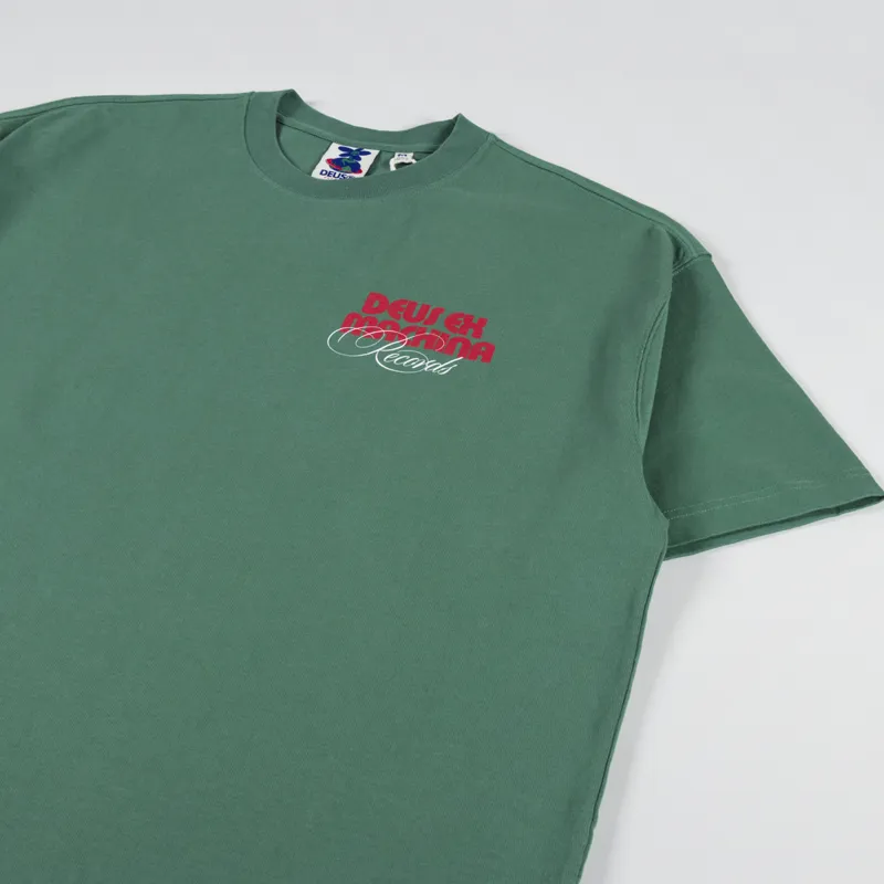 Deus Ex Machina Caution T Shirt Work Green-3