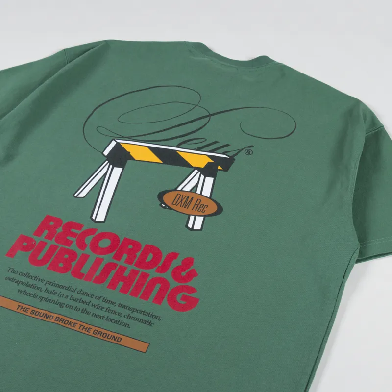 Deus Ex Machina Caution T Shirt Work Green-2
