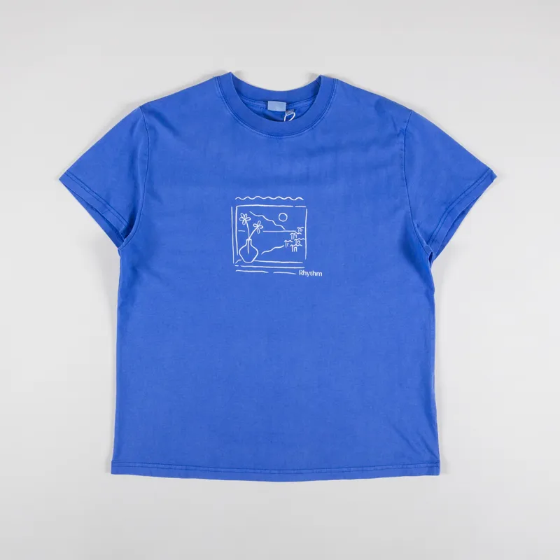 Rhythm Womens Views Band T Shirt Blue