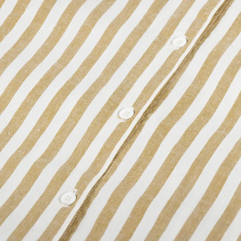 Rhythm Womens Goodtimes Stripe Long Sleeve Shirt Camel-12