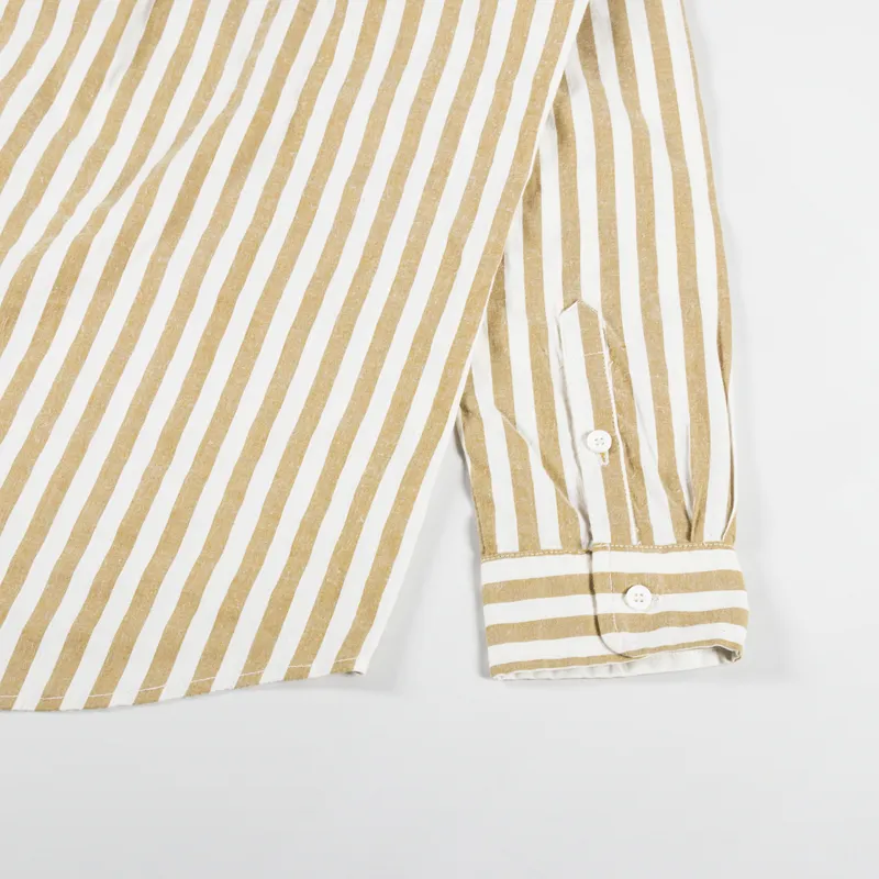 Rhythm Womens Goodtimes Stripe Long Sleeve Shirt Camel-11