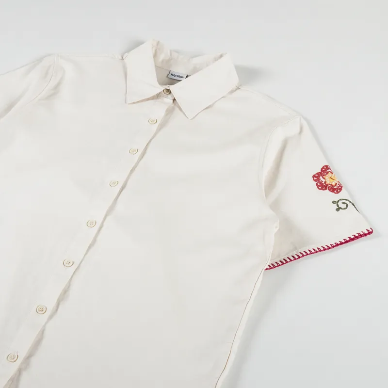 Rhythm Womens Reflection Short Sleeve Shirt Natural-6