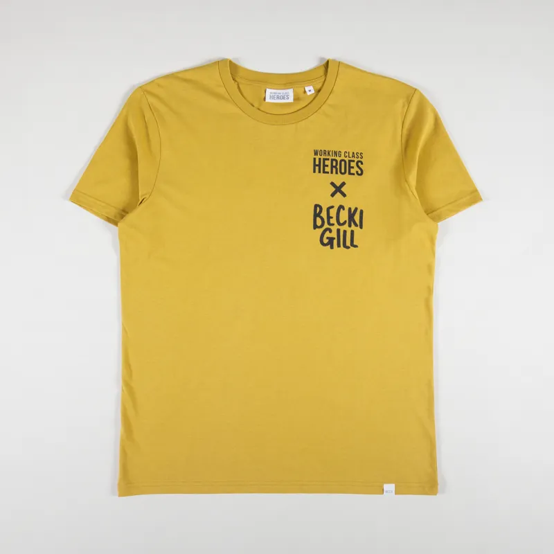 Working Class Heroes X Becki Gill Regular Fit T Shirt Ochre-1