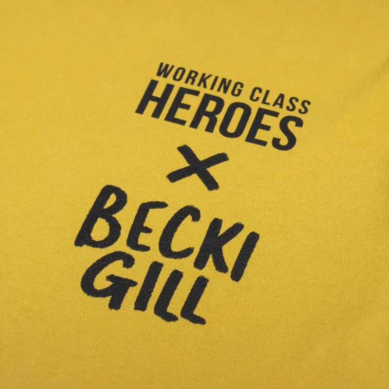 Working Class Heroes X Becki Gill Regular Fit T Shirt Ochre-3