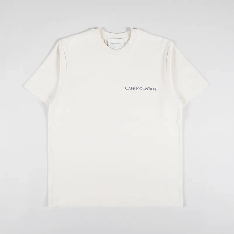 Cafe Mountain Clubhouse T Shirt Natural Cobalt-1