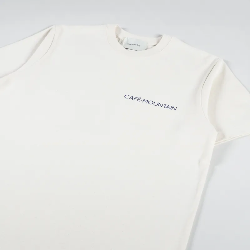 Cafe Mountain Clubhouse T Shirt Natural Cobalt-3