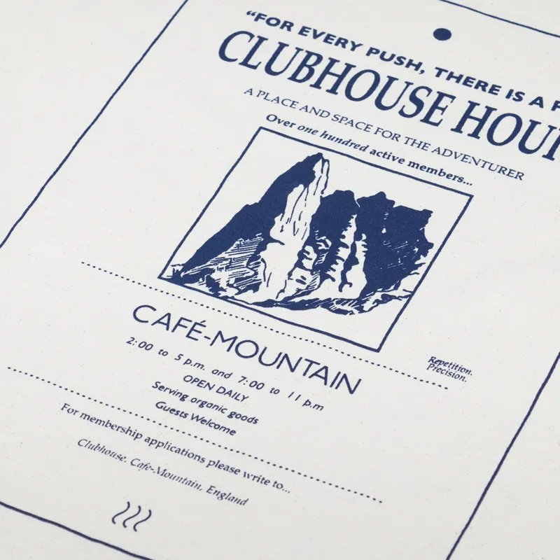 Cafe Mountain Clubhouse T Shirt Natural Cobalt-4