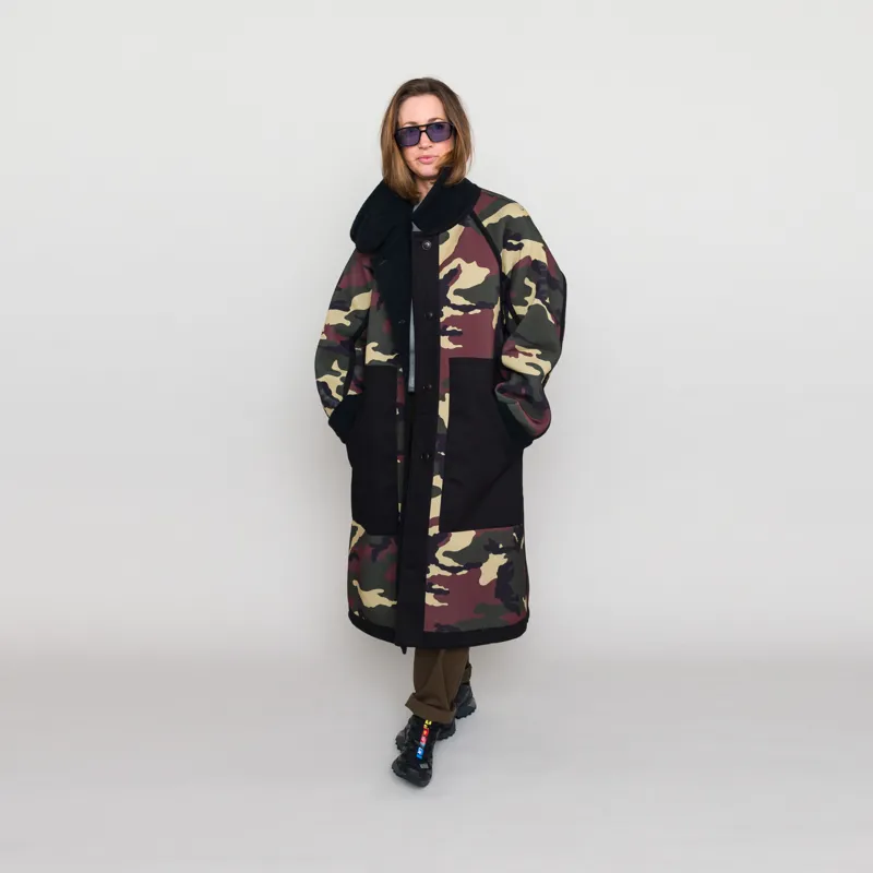 Girls of Dust Womens Army Trench Reversible Doppio Camo Navy-4